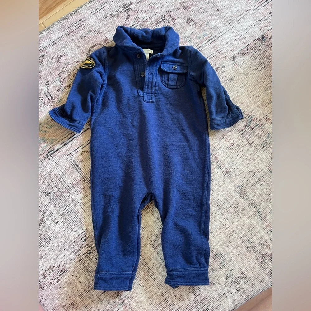 Ralph Lauren Blue Footies One Piece